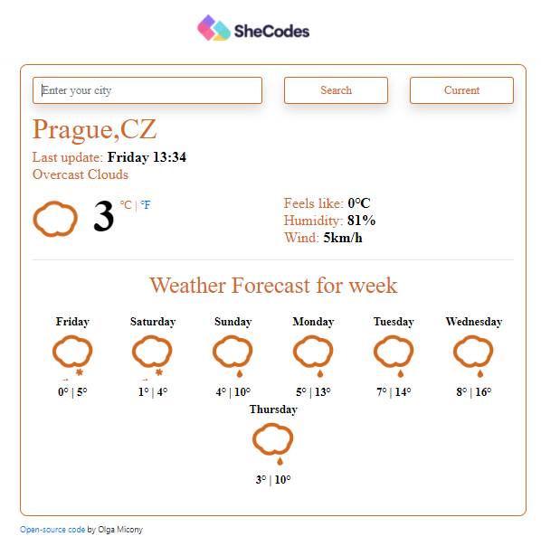 React Weather App project